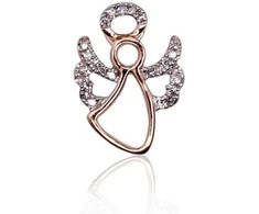 Auksinis pakabukas su brangakmeniais. Metalas: Raudonas Auksas. Praba: 585°. Akmuo: Briliantai - 0.78 g. - 14 mm. - Briliantai (0,062Ct)