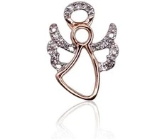 Auksinis pakabukas su brangakmeniais. Metalas: Raudonas Auksas. Praba: 585°. Akmuo: Briliantai - 0.78 g. - 14 mm. - Briliantai (0,062Ct)