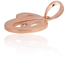 Auksinis pakabukas - vardo raidė, Raudonas Auksas, praba 585°, Akmuo: Cirkonai - 0.47 g. - 16 mm.
