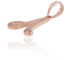 Auksinis pakabukas - vardo raidė, Raudonas Auksas, praba 585°, Akmuo: Cirkonai - 0.33 g. - 16 mm.