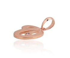 Auksinis pakabukas - vardo raidė, Raudonas Auksas, praba 585°, Akmuo: Cirkonai - 16 mm. - 0.53 g.