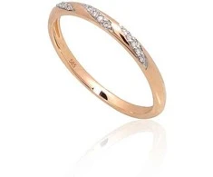 Auksinis žiedas - 16 - 1.23 g. - Briliantai (0,04Ct)