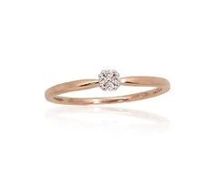 Auksinis žiedas - 16.5 - 1.48 g. - Briliantai (0,04Ct)