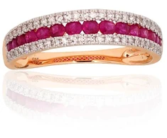 Auksinis žiedas - 18 - 2.04 g. - Briliantai (0,121Ct), Rubinas (0,438Ct)