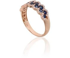 Auksinis žiedas - 18.5 - 3.1 g. - Briliantai (0,231Ct), Safyras (0,9Ct)