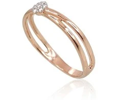 Auksinis žiedas su brangakmeniais. Metalas: Raudonas Auksas. Praba: 585°. Akmuo: Briliantai - 17 - 2.01 g. - Briliantai (0,07Ct)