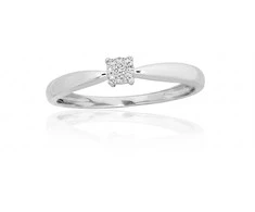 Auksinis žiedas su brangakmeniais. Metalas: Baltas Auksas. Praba: 585°. Akmuo: Briliantai - 16.5 - 1.63 g. - Briliantai (0,024Ct)