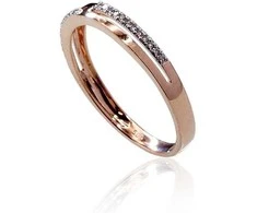 Auksinis žiedas su brangakmeniais. Metalas: Raudonas Auksas. Praba: 585°. Akmuo: Briliantai - 17 - 1.46 g. - Briliantai (0,068Ct)