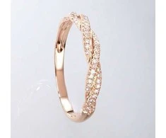 Auksinis žiedas su brangakmeniais. Metalas: Raudonas Auksas. Praba: 585°. Akmuo: Briliantai - 17 - 1.46 g. - Briliantai (0,113Ct)