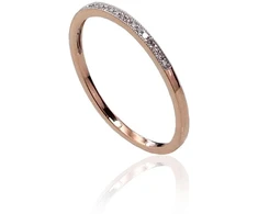 Auksinis žiedas su brangakmeniais. Metalas: Raudonas Auksas. Praba: 585°. Akmuo: Briliantai - 1 g. - 18 - Briliantai (0,053Ct)