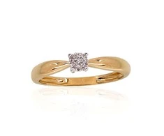 Auksinis žiedas su brangakmeniais. Metalas: Geltonas Auksas. Praba: 585°. Akmuo: Briliantai - 16 - 1.56 g. - Briliantai (0,025Ct)