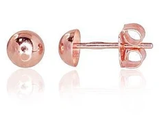 Auksiniai auskarai vinukai, Raudonas Auksas, Be akmens - 4 mm. - 0.24 g.