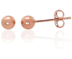 Auksiniai auskarai vinukai, Raudonas Auksas, Be akmens - 4 mm. - 0.38 g.
