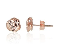 Auksiniai auskarai vinukai, Raudonas Auksas, Be akmens - 0.94 g. - 7 mm.
