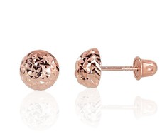 Auksiniai auskarai vinukai, užsukami, Raudonas Auksas, Be akmens - 6 mm. - 0.5 g.