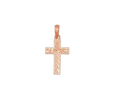 Auksinis pakabukas kryželis. Metalas: Raudonas Auksas. Praba: 585°. - 0.4 g. - 20 mm.
