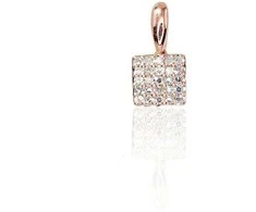 Auksinis pakabukas su brangakmeniais. Metalas: Raudonas Auksas. Praba: 585°. Akmuo: Briliantai - 11 mm. - 0.35 g. - Briliantai (0,069Ct)