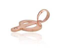 Auksinis pakabukas - vardo raidė, Raudonas Auksas, praba 585°, Akmuo: Cirkonai - 0.38 g. - 16 mm.
