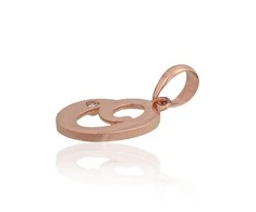 Auksinis pakabukas - vardo raidė, Raudonas Auksas, praba 585°, Akmuo: Cirkonai - 0.44 g. - 16 mm.