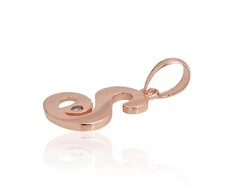 Auksinis pakabukas - vardo raidė, Raudonas Auksas, praba 585°, Akmuo: Cirkonai - 0.45 g. - 16 mm.