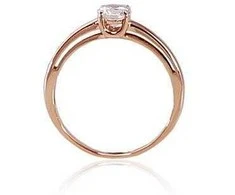 Auksinis sužadėtuvių žiedas. Praba: 585°, Metalas: Raudonas Auksas, Akmuo: Cirkonai - 17 - 1.56 g.