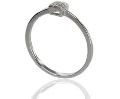 Auksinis žiedas su brangakmeniais. Metalas: Baltas Auksas. Praba: 585°. Akmuo: Briliantai - 16 - 1.08 g. - Briliantai (0,025Ct)