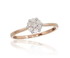 Auksinis žiedas su brangakmeniais. Metalas: Raudonas Auksas. Praba: 585°. Akmuo: Briliantai - 18 - 1.69 g. - Briliantai (0,2Ct)