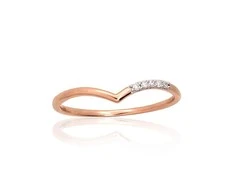 Auksinis žiedas su brangakmeniais. Metalas: Raudonas Auksas. Praba: 585°. Akmuo: Briliantai - 16 - 0.94 g. - Briliantai (0,03Ct)