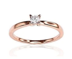 Auksinis žiedas su brangakmeniais. Metalas: Raudonas Auksas. Praba: 585°. Akmuo: Briliantai - 18 - 1.96 g. - Briliantai (0,15Ct)
