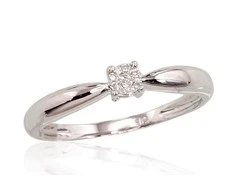 Auksinis žiedas su brangakmeniais. Metalas: Baltas Auksas. Praba: 585°. Akmuo: Briliantai - 17.5 - 1.56 g. - Briliantai (0,024Ct)