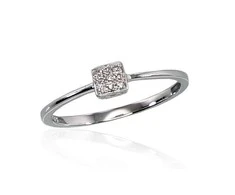 Auksinis žiedas su brangakmeniais. Metalas: Baltas Auksas. Praba: 585°. Akmuo: Briliantai - 16 - 1.11 g. - Briliantai (0,025Ct)