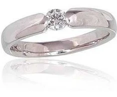 Auksinis žiedas su brangakmeniais. Metalas: Baltas Auksas. Praba: 585°. Akmuo: Briliantai - 18 - 3.6 g. - Briliantai (0,17Ct)