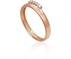 Auksinis žiedas su brangakmeniais. Metalas: Raudonas Auksas. Praba: 585°. Akmuo: Briliantai - 17 - 1.8 g. - Briliantai (0,07Ct)