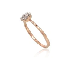 Auksinis žiedas su brangakmeniais. Metalas: Raudonas Auksas. Praba: 585°. Akmuo: Briliantai - 18 - 1.69 g. - Briliantai (0,2Ct)