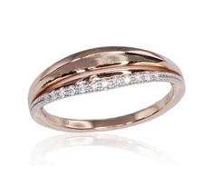 Auksinis žiedas su brangakmeniais. Metalas: Raudonas Auksas. Praba: 585°. Akmuo: Briliantai - 17 - 2.79 g. - Briliantai (0,05Ct)