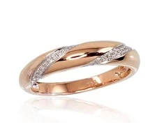 Auksinis žiedas su brangakmeniais. Metalas: Raudonas Auksas. Praba: 585°. Akmuo: Briliantai - 16.5 - 2.5 g. - Briliantai (0,066Ct)