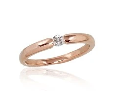Auksinis žiedas su brangakmeniais. Metalas: Raudonas Auksas. Praba: 585°. Akmuo: Briliantai - 17.5 - 2.71 g. - Briliantai (0,08Ct)