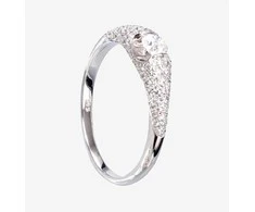 Auksinis žiedas su brangakmeniais. Metalas: Baltas Auksas. Praba: 585°. Akmuo: Briliantai - 17 - 2.25 g. - Briliantai (0,458Ct)