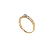 Auksinis žiedas su brangakmeniais. Metalas: Geltonas Auksas. Praba: 585°. Akmuo: Briliantai - 17 - 1.83 g. - Briliantai (0,211Ct)