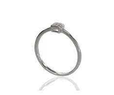 Auksinis žiedas su brangakmeniais. Metalas: Baltas Auksas. Praba: 585°. Akmuo: Briliantai - 16 - 1.11 g. - Briliantai (0,025Ct)