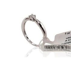 Auksinis žiedas su brangakmeniais. Metalas: Baltas Auksas. Praba: 585°. Akmuo: Briliantai - 17.5 - 1.56 g. - Briliantai (0,024Ct)