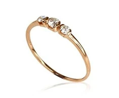 Auksinis žiedas su brangakmeniais. Metalas: Raudonas Auksas. Praba: 585°. Akmuo: Briliantai - 1.01 g. - 18 - Briliantai (0,22Ct)