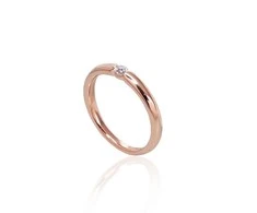 Auksinis žiedas su brangakmeniais. Metalas: Raudonas Auksas. Praba: 585°. Akmuo: Briliantai - 17.5 - 2.71 g. - Briliantai (0,08Ct)