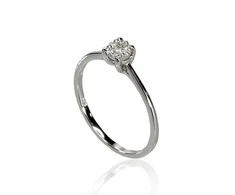 Auksinis žiedas su brangakmeniais. Metalas: Baltas Auksas. Praba: 585°. Akmuo: Briliantai - 16.5 - 1.54 g. - Briliantai (0,073Ct)