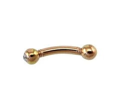 Auksinių auskarų vėrimas į antakį - 13 mm. - 0.48 g.