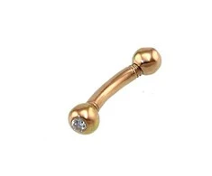 Auksinių auskarų vėrimas į antakį - 13 mm. - 0.48 g.