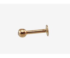 Auksinių auskarų vėrimas į lūpą - 10 mm. - 0.22 g.