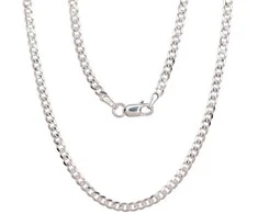 Sidabrinė grandinėlė Curb 2.5 mm , briaunų apdirbimas deimantu - 2.5 mm. - 55 - 8.3 g.