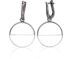Sidabriniai auskarai anglišku užsegimu, Metalas: Sidabras, Praba: 925°, - 4.5 g. - 38 mm.