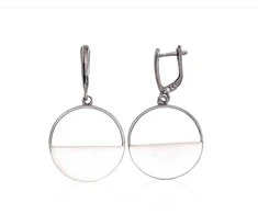 Sidabriniai auskarai anglišku užsegimu, Metalas: Sidabras, Praba: 925°, - 5.4 g. - 45 mm.